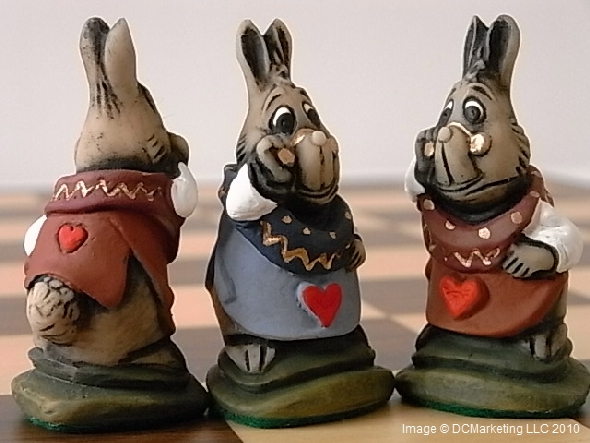 Alice In Wonderland Hand 
Painted Theme Chess Set